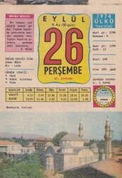 26 Eylül 1974 Takvim Yaprağı -Doğum Günü Hediyesi EFM(N)6396 - Gökçekoleksiyon