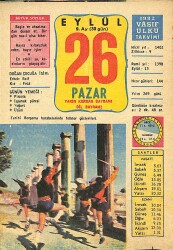 26 Eylül 1982 Takvim Yaprağı - Doğum Günü Hediyesi EFM(N)12446 - Gökçekoleksiyon