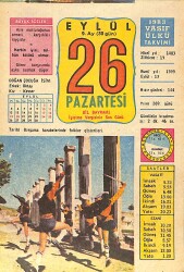 26 Eylül 1983 Takvim Yaprağı - Doğum Günü Hediyesi EFMN14750 - Gökçekoleksiyon
