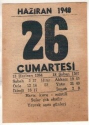 26 Haziran 1948 Takvim Yaprağı EFM(N)1411 - 3