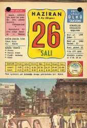 26 Haziran 1979 Takvim Yaprağı - Doğum Günü Hediyesi EFM(N)11713 - Gökçekoleksiyon