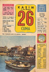 26 Kasım 1982 Takvim Yaprağı - Doğum Günü Hediyesi EFM(N)11889 - Gökçekoleksiyon