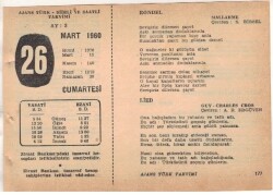 26 Mart 1960 Ajans Türk Takvim Yaprağı (Şiirli Saatli) EFM(N)1552 - 4