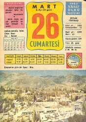 26 Mart 1983 Takvim Yaprağı - Doğum Günü Hediyesi EFMN15025 - Gökçekoleksiyon
