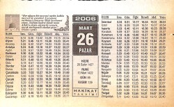 26 Mart 2006 Takvim Yaprağı - Doğum Günü Hediyesi EFMN13242 - Gökçekoleksiyon