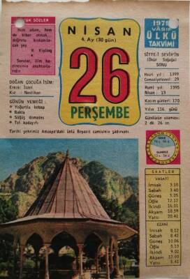 26 Nisan 1979 Takvim Yaprağı - Doğum Günü Hediyesi EFM(N)8501 - 2