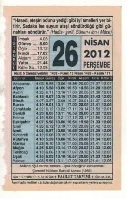 26 Nisan 2012 Takvim Yaprağı EFM(N)1927 - 2