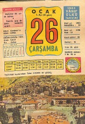26 Ocak 1983 Takvim Yaprağı - Doğum Günü Hediyesi EFMN15084 - Gökçekoleksiyon