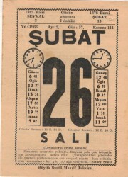 26 Şubat 1963 Takvim Yaprağı EFM(N)5708 - 1