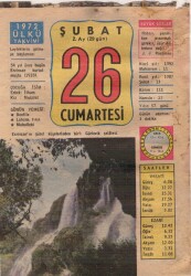 26 Şubat 1972 Takvim Yaprağı EFM(N)5487 - Gökçekoleksiyon