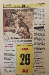 26 Şubat 1980 Takvim Yaprağı - Doğum Günü Hediyesi EFM(N)7635 - Gökçekoleksiyon