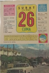 26 Şubat 1982 Takvim Yaprağı - Doğum Günü Hediyesi EFM(N)7736 - Gökçekoleksiyon