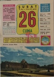 26 Şubat 1988 Takvim Yaprağı - Doğum Günü Hediyesi EFM(N)7721 - Gökçekoleksiyon