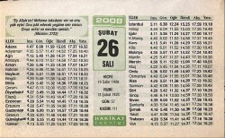 26 Şubat 2008 Takvim Yaprağı - Doğum Günü Hediyesi EFM(N)7520 - Gökçekoleksiyon