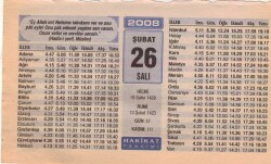 26 Şubat 2008 Takvim Yaprağı EFM(N)5573 - 3