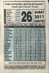 26 Şubat 2011 Takvim Yaprağı - Doğum Günü Hediyesi EFM(N)7579 - Gökçekoleksiyon