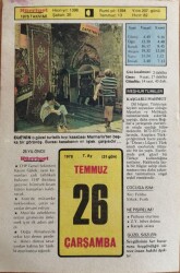 26 Temmuz 1978 Takvim Yaprağı - Doğum Günü Hediyesi EFM(N)9397 - Gökçekoleksiyon