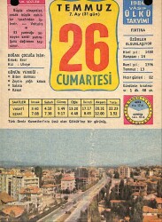 26 Temmuz 1980 Takvim Yaprağı - Doğum Günü Hediyesi EFM(N)9173 - Gökçekoleksiyon