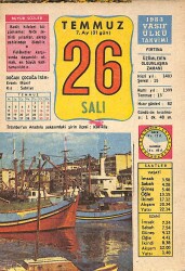 26 Temmuz 1983 Takvim Yaprağı - Doğum Günü Hediyesi EFM(N)9051 - Gökçekoleksiyon