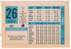 26 Temmuz 2011 Takvim Yaprağı EFM(N)1252 - 4