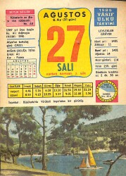 27 Ağustos 1985 Takvim Yaprağı - Doğum Günü Hediyesi EFMN13992 - Gökçekoleksiyon