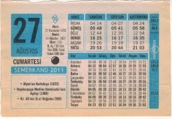 27 Ağustos 2011 Takvim Yaprağı EFM(N)1284 - 4