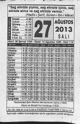 27 Ağustos 2013 Takvim Yaprağı - Doğum Günü Hediyesi EFMN13570 - Gökçekoleksiyon