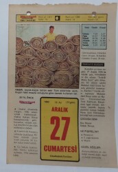 27 Aralık 1980 Takvim Yaprağı - Doğum Günü Hediyesi EFM(N)7243 - Gökçekoleksiyon