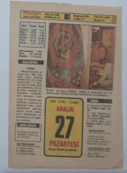 27 Aralık 1982 Takvim Yaprağı - Doğum Günü Hediyesi EFM(N)7332 - Gökçekoleksiyon