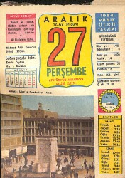 27 Aralık 1984 Takvim Yaprağı - Doğum Günü Hediyesi EFMN14757 - Gökçekoleksiyon