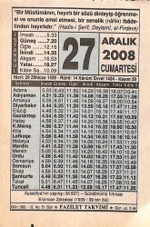 27 Aralık 2008 Takvim Yaprağı - Doğum Günü Hediyesi EFMN15307 - Gökçekoleksiyon