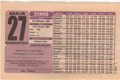 27 Aralık 2008 Takvim Yaprağı EFM(N)4370 - 3
