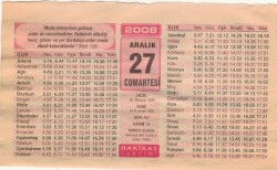 27 Aralık 2008 Takvim Yaprağı EFM(N)4462 - 3