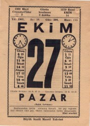27 Ekim 1963 Takvim Yaprağı EFM(N)3577 - 1