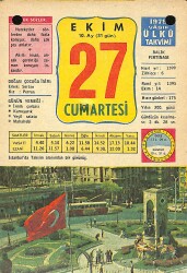 27 Ekim 1979 Takvim Yaprağı - Doğum Günü Hediyesi EFM(N)11762 - Gökçekoleksiyon