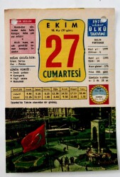 27 Ekim 1979 Takvim Yaprağı -Doğum Günü Hediyesi EFM(N)6492 - Gökçekoleksiyon