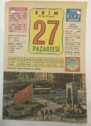 27 Ekim 1980 Takvim Yaprağı -Doğum Günü Hediyesi EFM(N)6435 - Gökçekoleksiyon