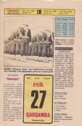 27 Eylül 1978 Takvim Yaprağı -Doğum Günü Hediyesi EFM(N)6279 - Gökçekoleksiyon