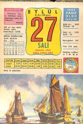 27 Eylül 1983 Takvim Yaprağı - Doğum Günü Hediyesi EFMN15913 - Gökçekoleksiyon