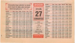 27 Eylül 2008 Takvim Yaprağı EFM(N)2933 - 3