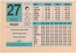27 Eylül 2009 Takvim Yaprağı EFM(N)2950 - 1