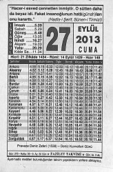 27 Eylül 2013 Takvim Yaprağı - Doğum Günü Hediyesi EFMN13595 - Gökçekoleksiyon