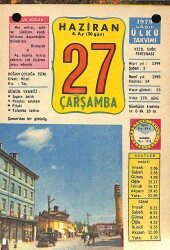 27 Haziran 1979 Takvim Yaprağı - Doğum Günü Hediyesi EFM(N)11712 - Gökçekoleksiyon