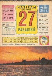 27 Haziran 1983 Takvim Yaprağı - Doğum Günü Hediyesi EFM(N)9022 - Gökçekoleksiyon
