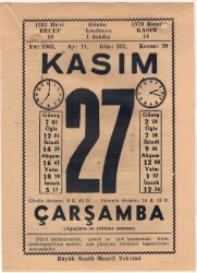 27 Kasım 1963 Takvim Yaprağı EFM(N)3706 - 2