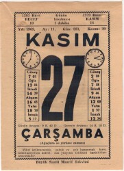 27 Kasım 1963 Takvim Yaprağı EFM(N)3706 - 1