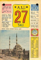 27 Kasım 1979 Takvim Yaprağı - Doğum Günü Hediyesi EFM(N)11679 - Gökçekoleksiyon
