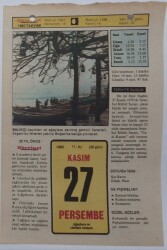 27 Kasım 1980 Takvim Yaprağı - Doğum Günü Hediyesi EFM(N)7213 - Gökçekoleksiyon