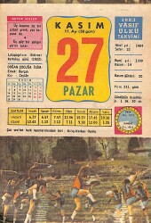 27 Kasım 1983 Takvim Yaprağı - Doğum Günü Hediyesi EFMN15934 - Gökçekoleksiyon