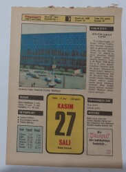 27 Kasım 1984 Takvim Yaprağı - Doğum Günü Hediyesi EFM(N)7031 - Gökçekoleksiyon